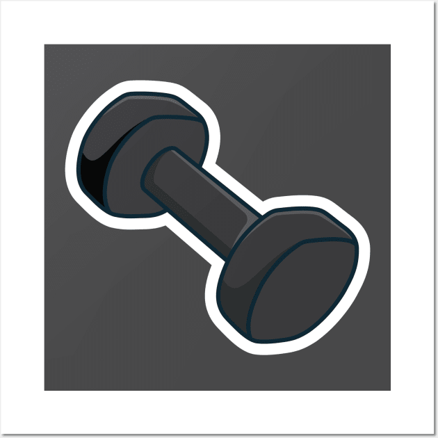 Gym Dumbbells Sticker vector illustration. Gym fitness object icon concept. Low weight dumbbells sticker logo design. Dumbbell for training body muscles sticker design logo. Wall Art by AlviStudio